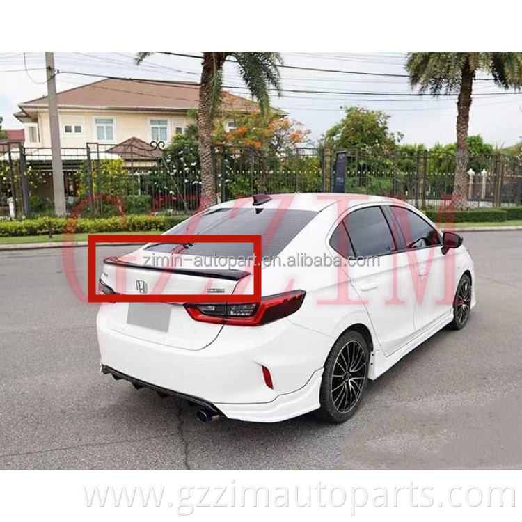 Exterior Accessories ABS Carbon Fiber RR Style Rear Trunk Boot Wing Spoiler For City 2020